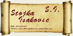 Stojka Isaković vizit kartica